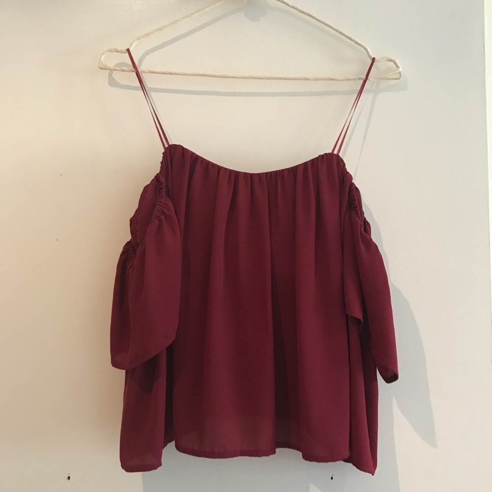 Maroon Strapless Blouse